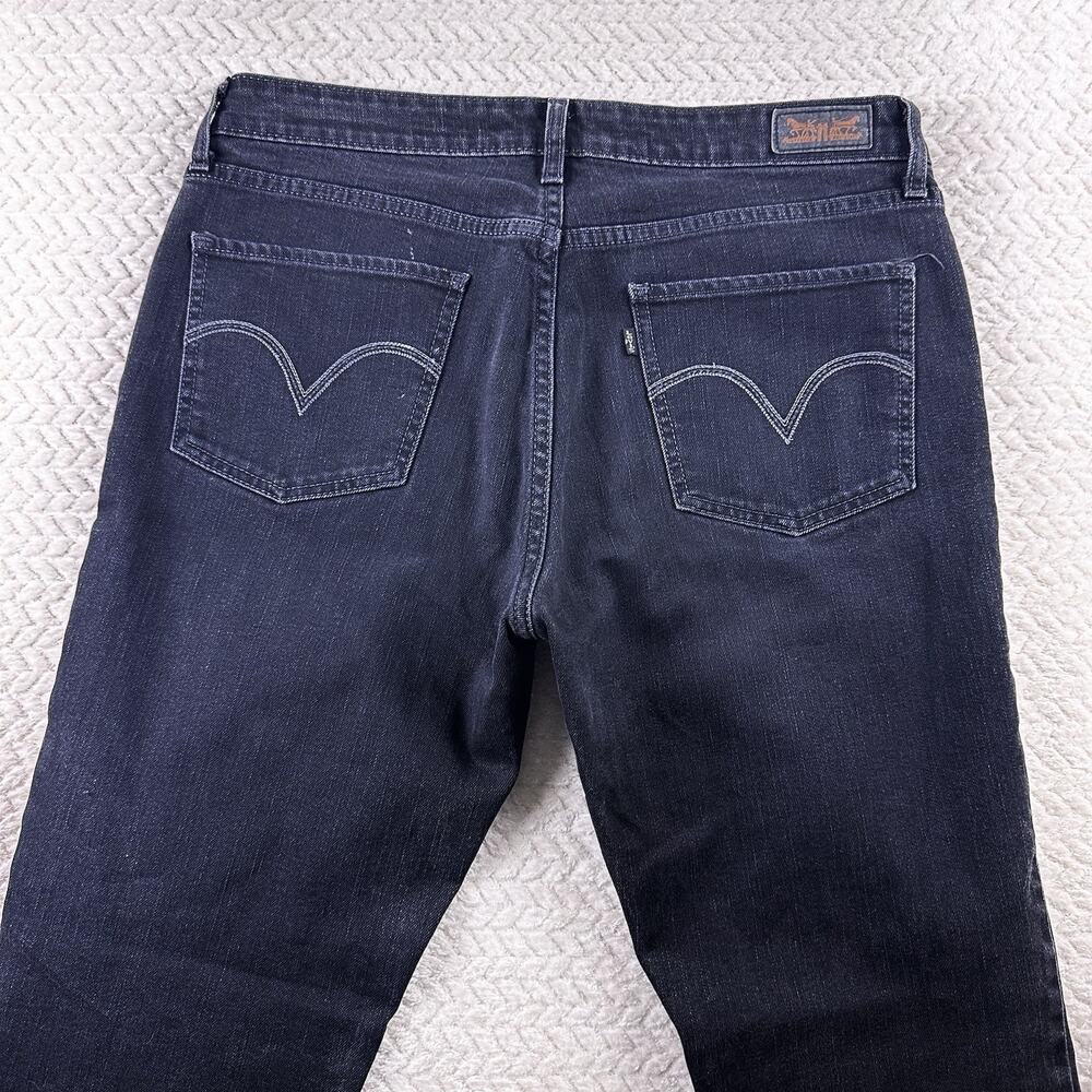Levis Jeans Womens 14 Black The Skinny Mid Rise Stretch Denim- Black Tag - Picture 7 of 13